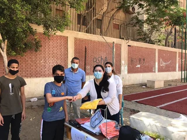 Deliveries being unloaded at Awlady Orphanage